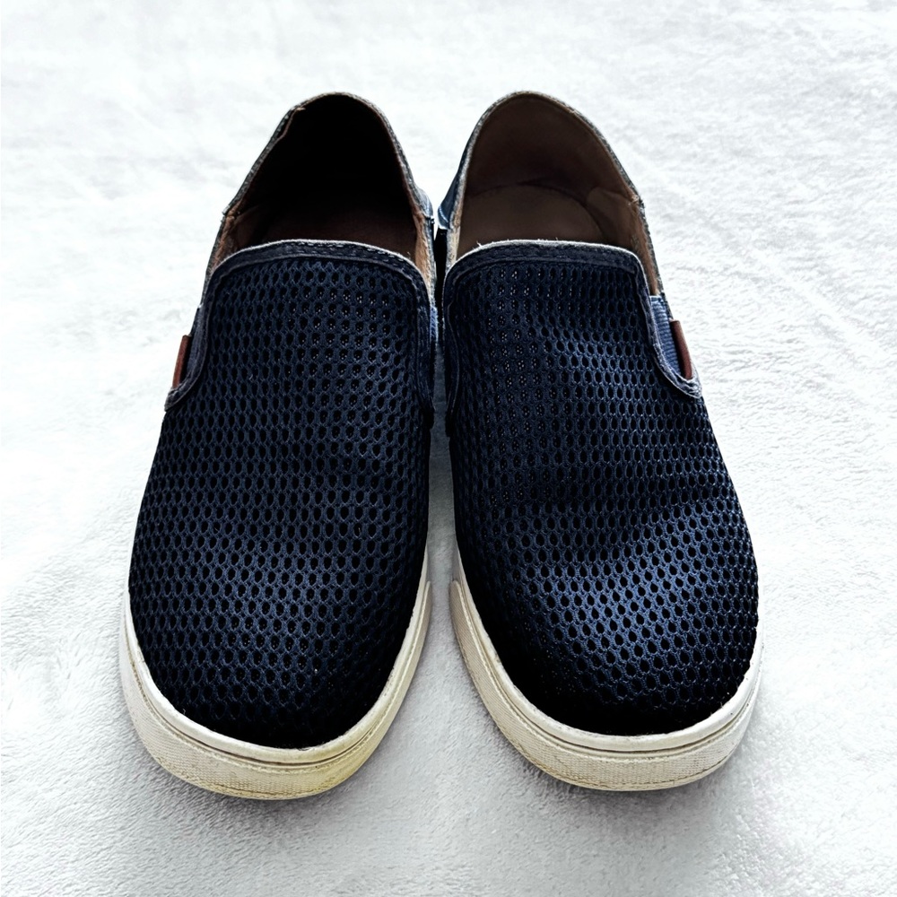 Olukai Women’s Dede Pehuea Navy Blue Textile Mesh Slip on Shoe Size 8